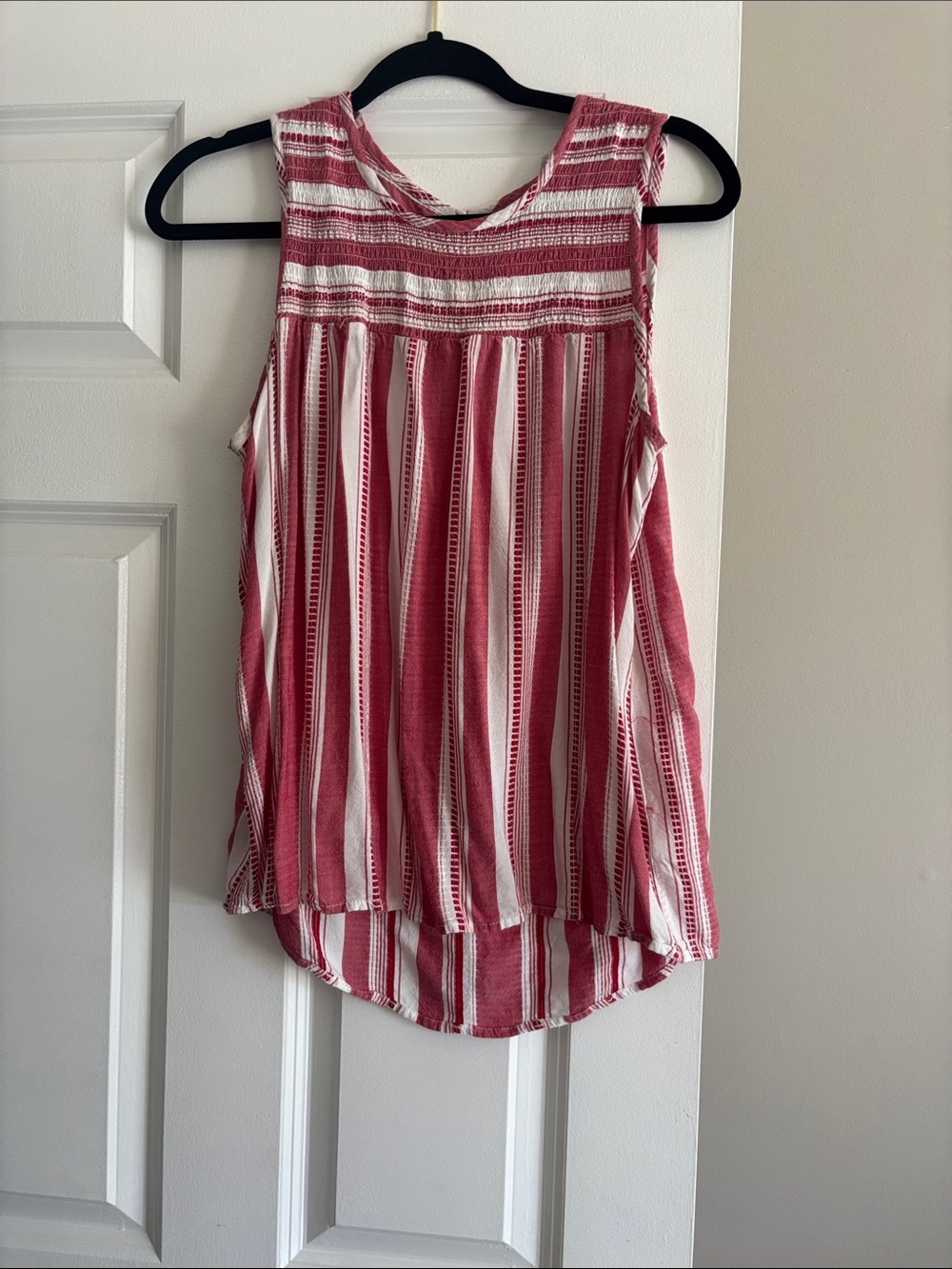 Knox Rose Red and White Striped Sleeveless Tank